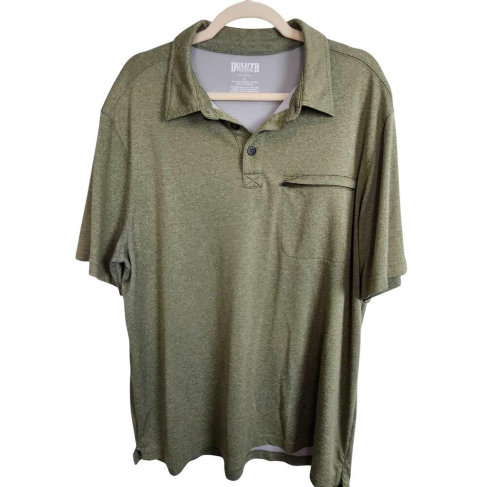 Duluth Trading Co Mens Polo Shirt Size L Relaxed Fit Stretch Wicking Outdoor